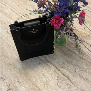 Kate Spade Mini Lena Tote in Black Pebbled Leather